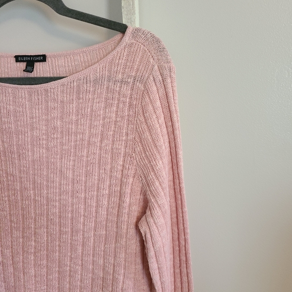Eileen Fisher♡ Linen Cotton blend ribbed sweater - Picture 3 of 5